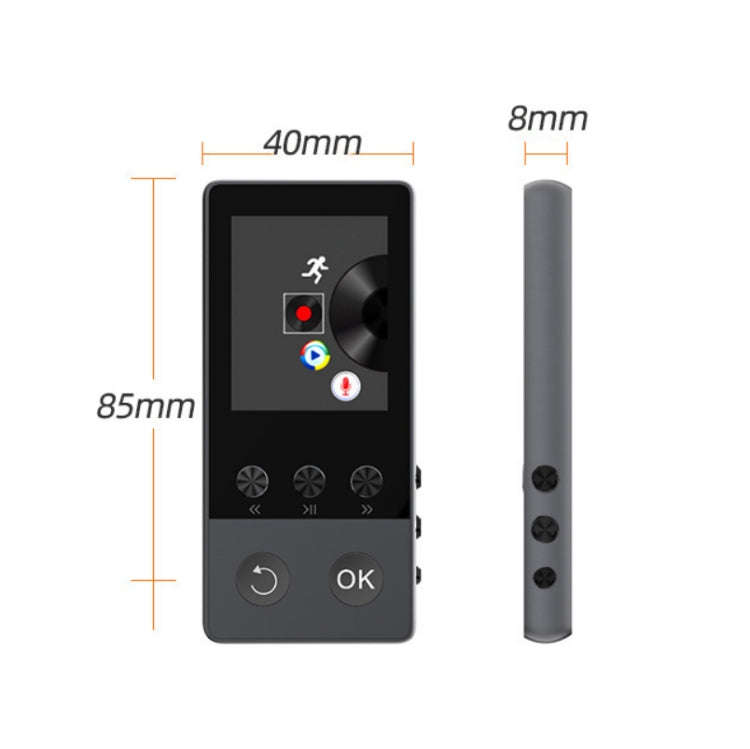 A5 1.8 inch Sports Bluetooth MP3 Music MP4 Video Player, Support Speaker 8GB(Silver)