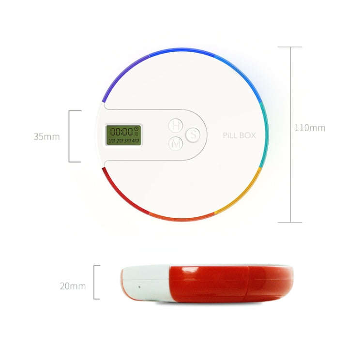 TF217 Portable Timing Reminder Dustproof Plastic Pill Box Pill Storage Box(Colorful)