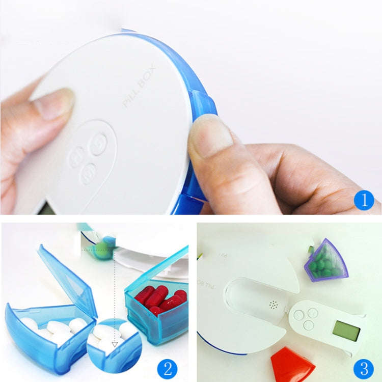 TF217 Portable Timing Reminder Dustproof Plastic Pill Box Pill Storage Box(Colorful)