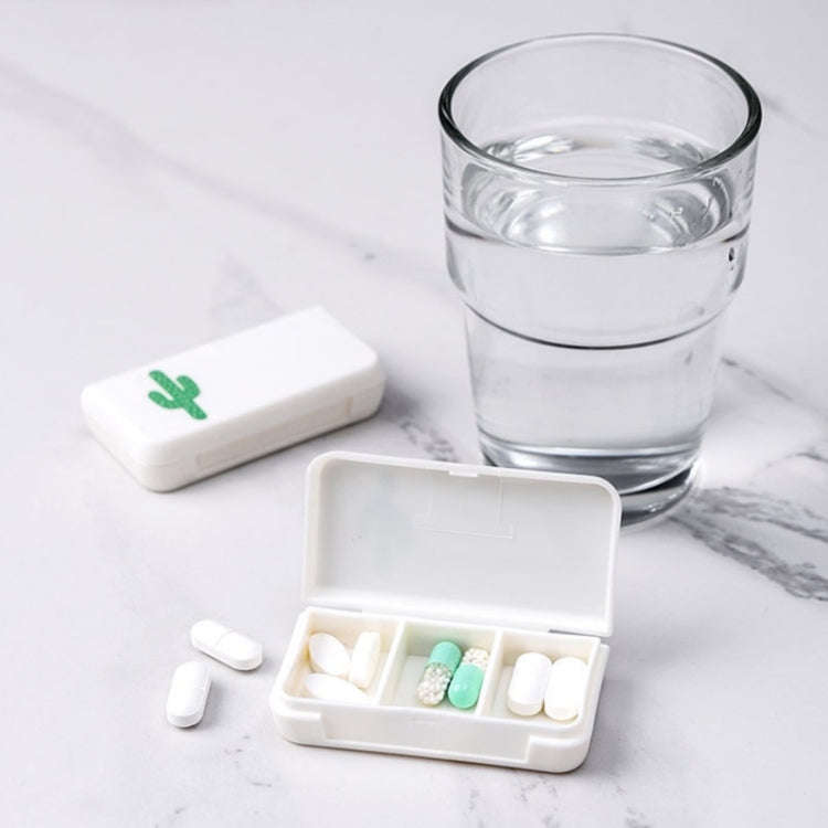 8 PCS Small Portable Moisture-proof Sealed Medicine Box 3 Compartments A Day Medicine Divided(Let...