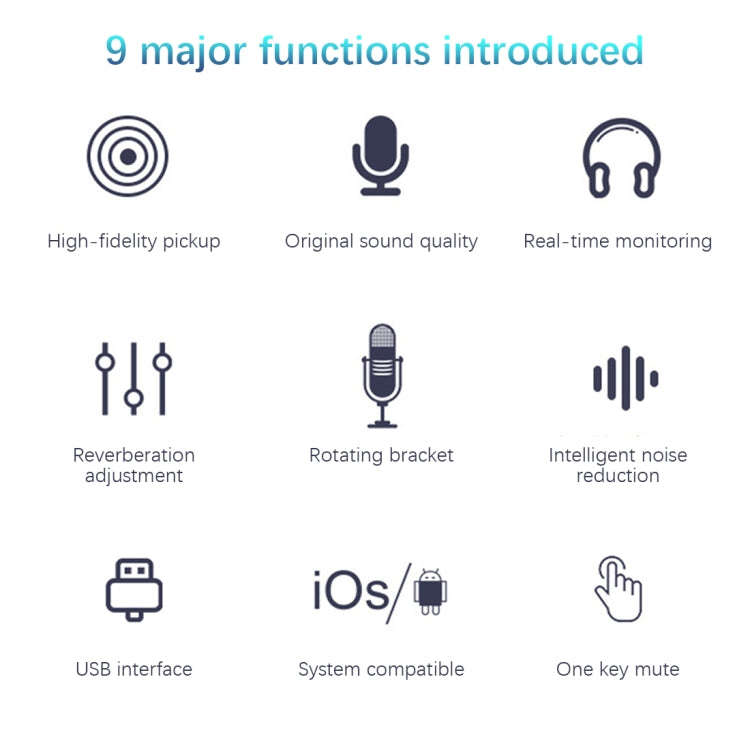 BM-86 USB Condenser Microphone Voice Recording Computer Microphone Live Broadcast Equipment Set, ...