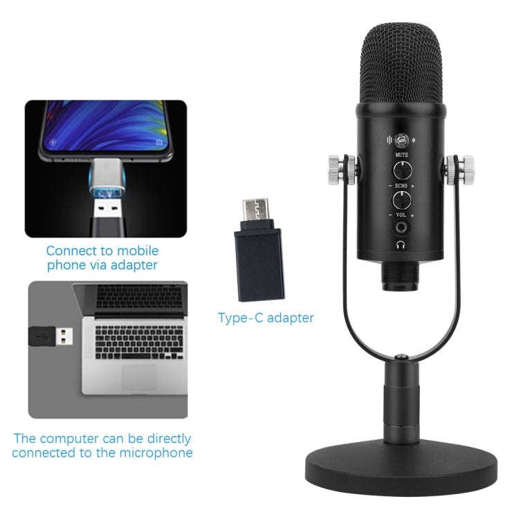 BM-86 USB Condenser Microphone Voice Recording Computer Microphone Live Broadcast Equipment Set, ...