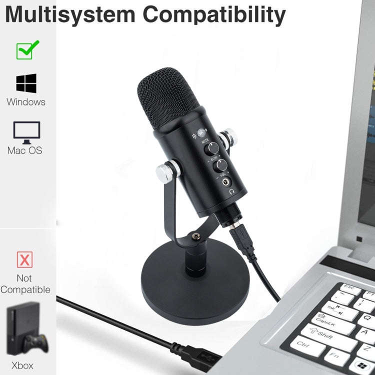 BM-86 USB Condenser Microphone Voice Recording Computer Microphone Live Broadcast Equipment Set, ...