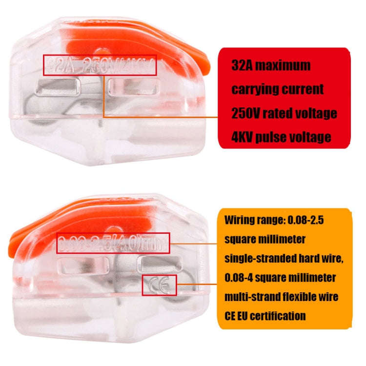 10 PCS VSE-412W Terminal Building Wiring Push-in Connector Quick Connection Terminal