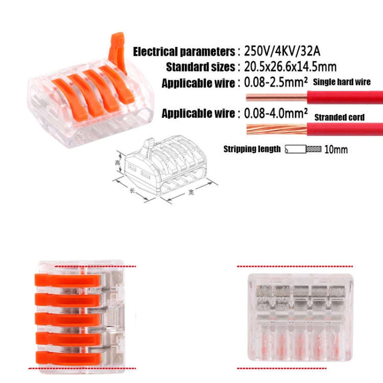 10 PCS VSE-415W Wire Connector Transparent Terminal