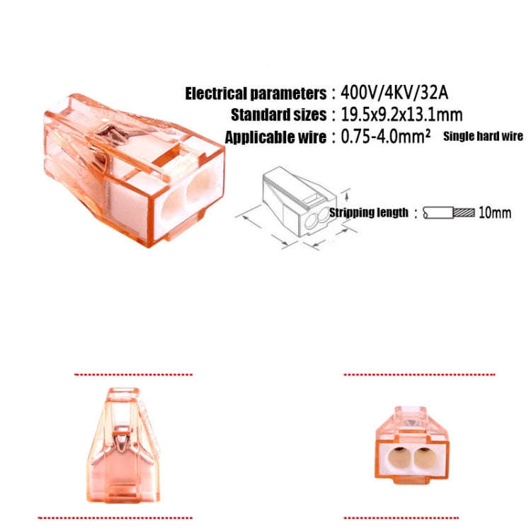 10 PCS 602A Wire Quick Connector Terminal Block Plug-In Parallel Splitter Crimp Cap Copper Insula...