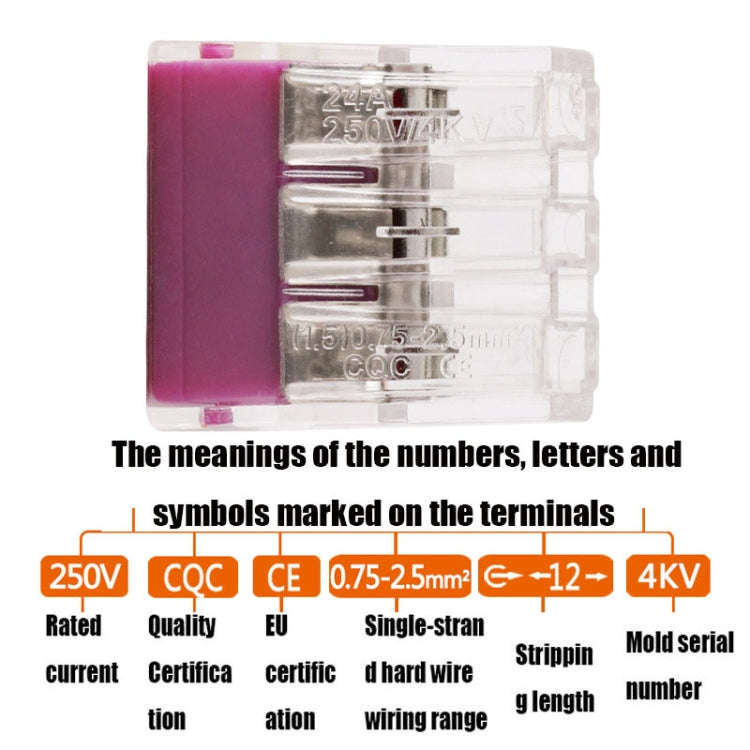 10 PCS VSELE 106A Wire Quick Connector Block Parallel Plug-In Terminal