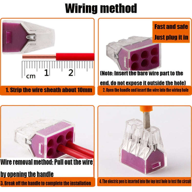 10 PCS VSELE 106A Wire Quick Connector Block Parallel Plug-In Terminal