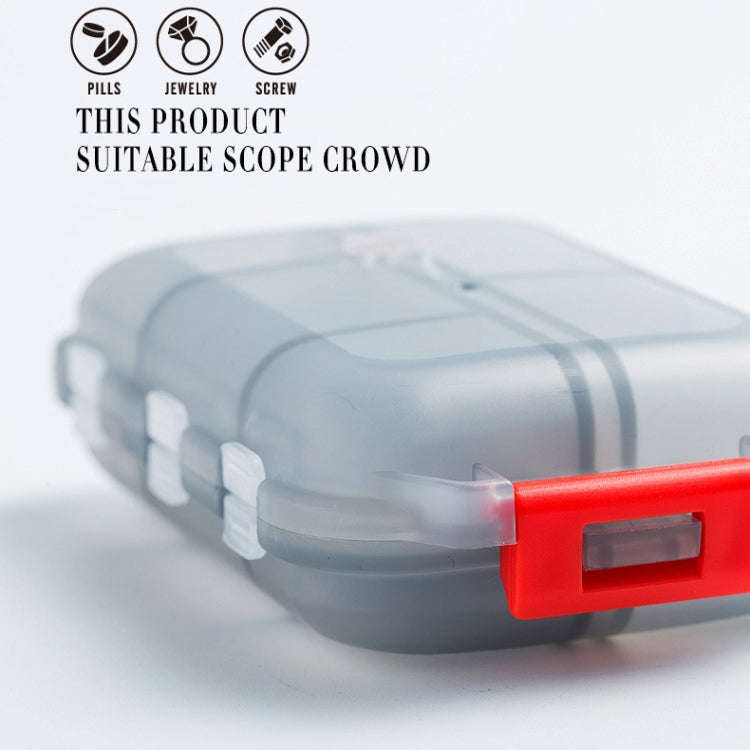 Mizi Small Pill Box Portable Dispensing Medicines Boxes, Colour: 7 Grid (Grey)