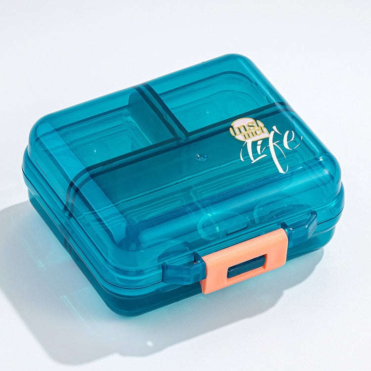 Mizi Small Pill Box Portable Dispensing Medicines Boxes, Colour: 7 Grid (Green)