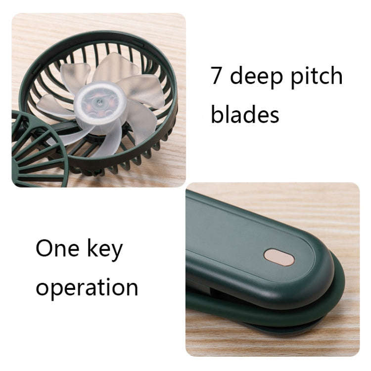 LN2 Hanging Neck Small Fan Outdoor Foldable USB Lazy Handheld Fan(White)