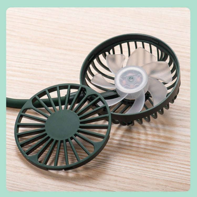 LN2 Hanging Neck Small Fan Outdoor Foldable USB Lazy Handheld Fan(White)