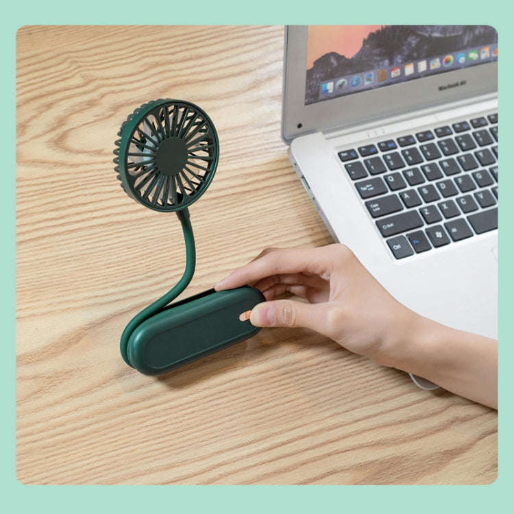 LN2 Hanging Neck Small Fan Outdoor Foldable USB Lazy Handheld Fan(White)