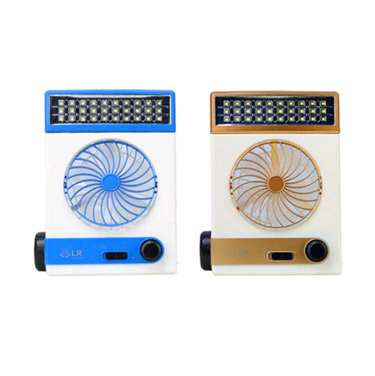 Four-In-One Solar Fan With Lamp Flashlight Function,CN Plug(Blue)