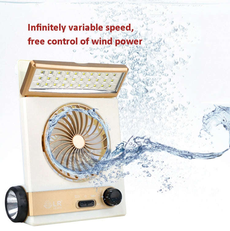 Four-In-One Solar Fan With Lamp Flashlight Function,CN Plug(Blue)