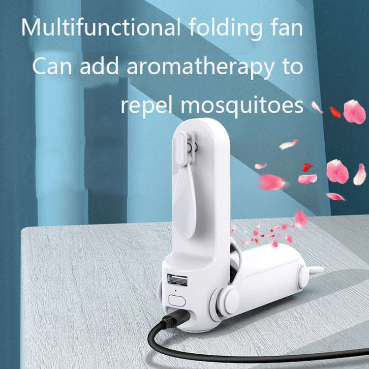 DS208 Folding Multifunctional USB Flashlight Fan Portable Aromatherapy Mosquito Repellent Mini Ha...