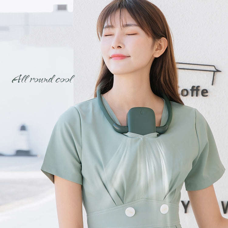 G1 USB Portable Sports Hanging Neck Fan(Dark Green)