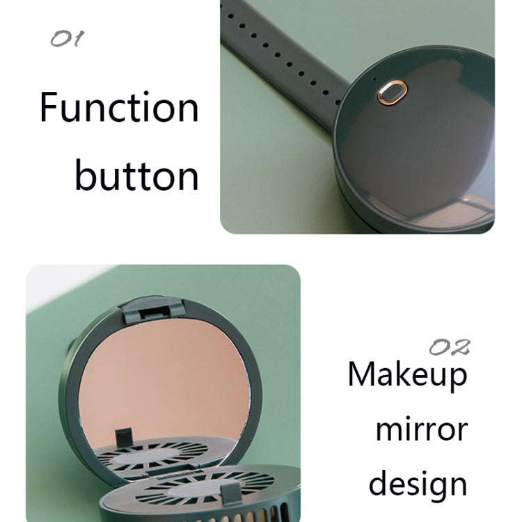 G3 Portable Outdoor Kids USB Mini Mirror Leafless Watch Fan(Green)