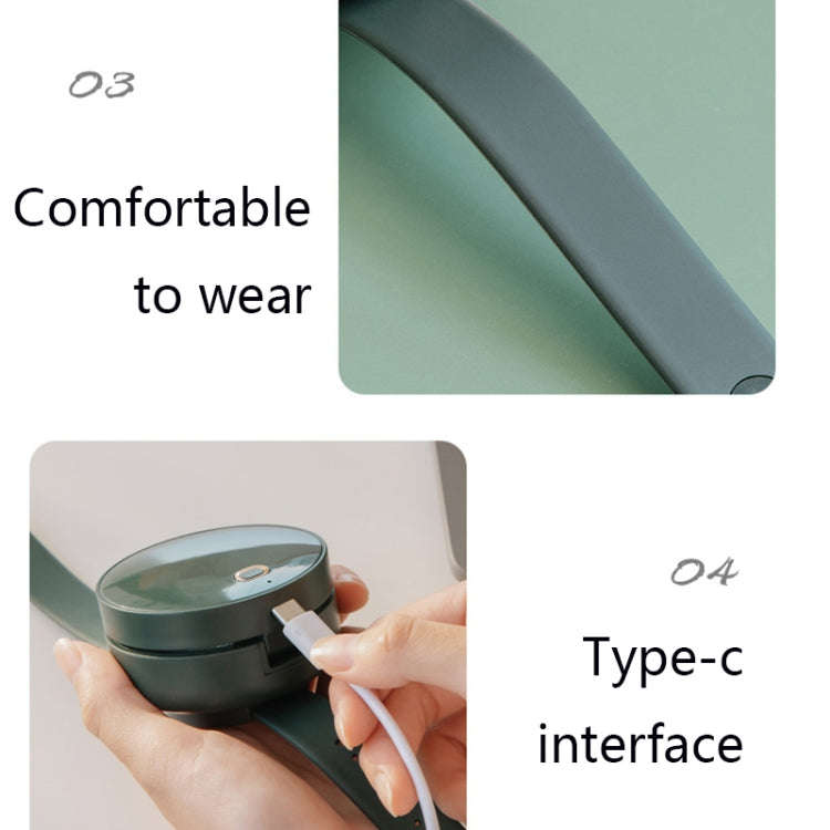G3 Portable Outdoor Kids USB Mini Mirror Leafless Watch Fan(Green)
