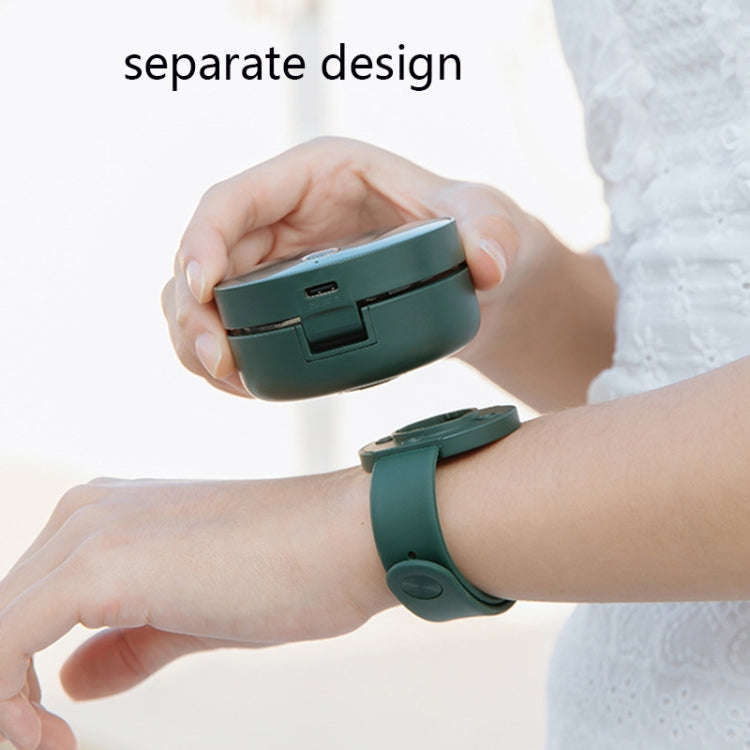 G3 Portable Outdoor Kids USB Mini Mirror Leafless Watch Fan(Green)