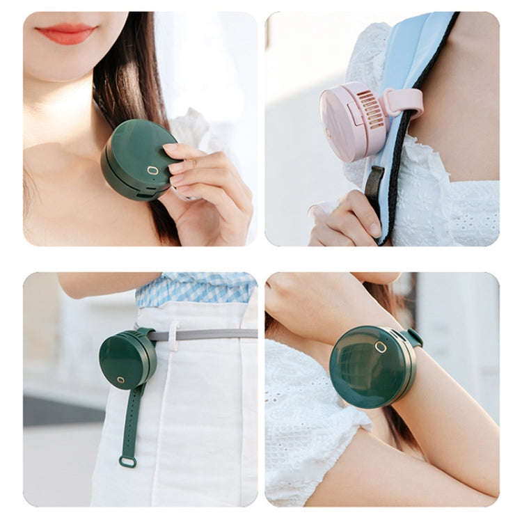 G3 Portable Outdoor Kids USB Mini Mirror Leafless Watch Fan(White)