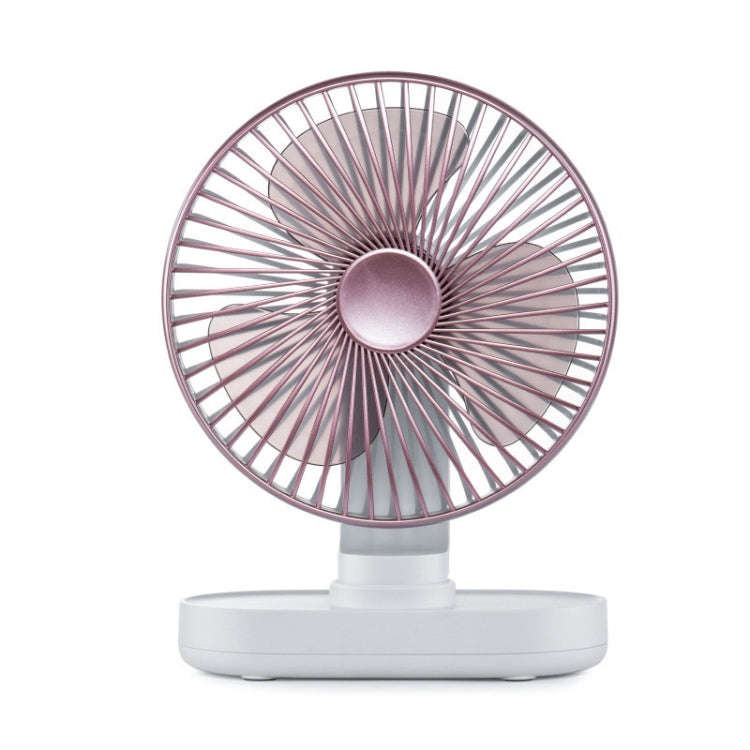 D77 Desktop Automatic Shaking hHead Fan Mute Portable Home Office Dormitory USB Fan(Rose Pink)