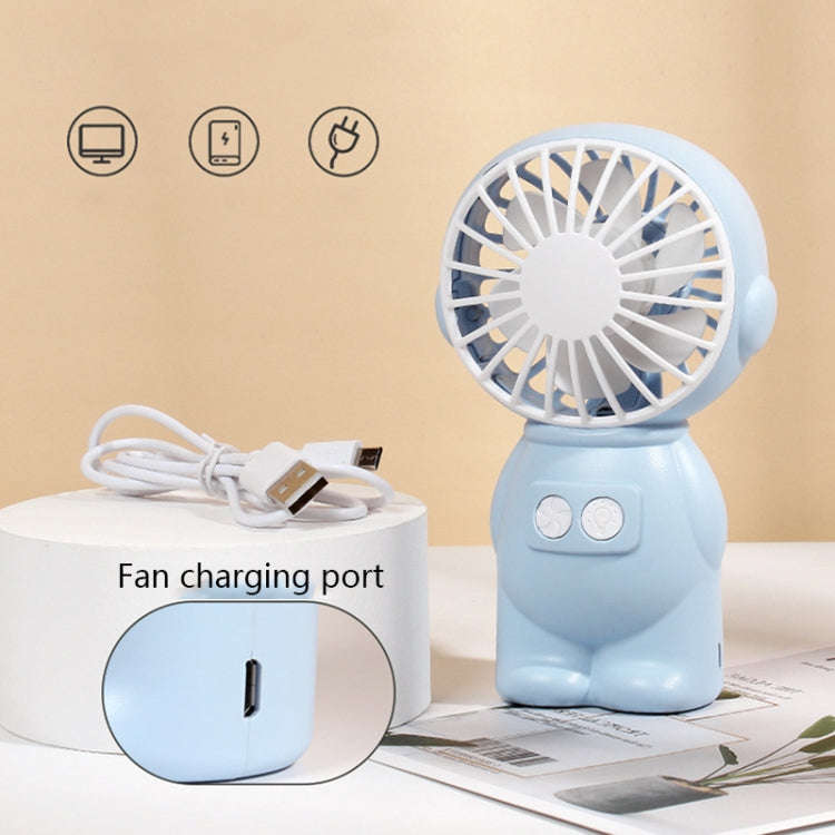 FY040 2 PCS Portable Outdoor USB Handheld Fan Desktop Office Mini Night Light Fan(Blue)