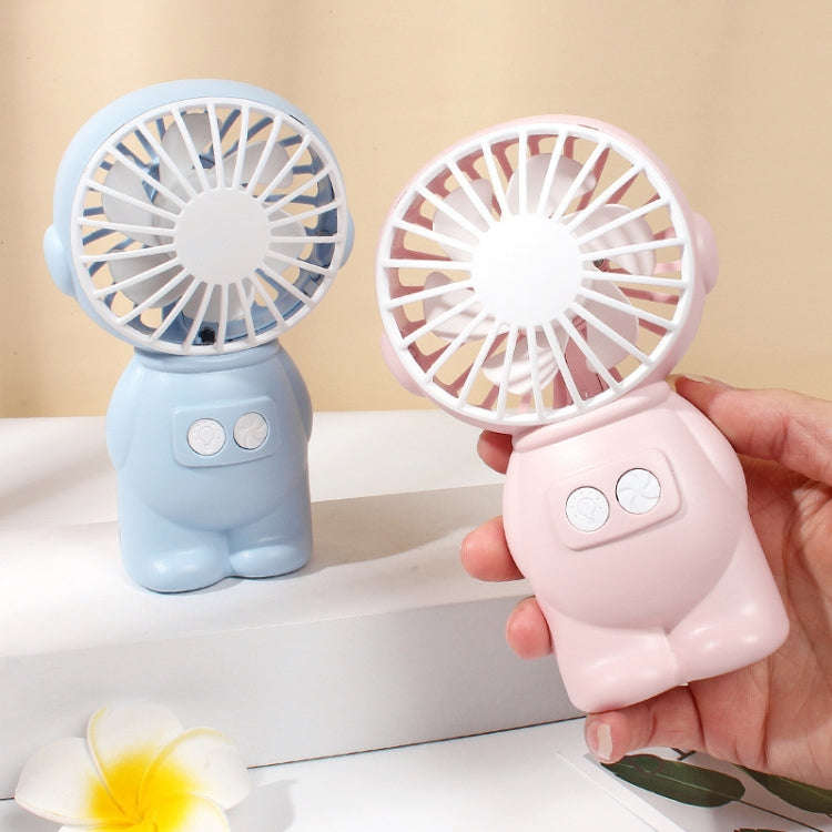 FY040 2 PCS Portable Outdoor USB Handheld Fan Desktop Office Mini Night Light Fan(Blue)