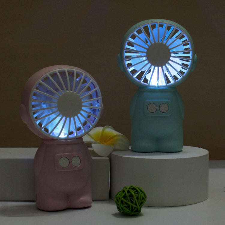 FY040 2 PCS Portable Outdoor USB Handheld Fan Desktop Office Mini Night Light Fan(Blue)