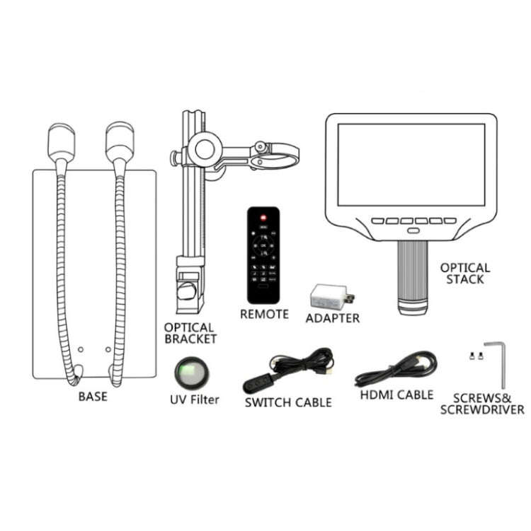 7 Inch 3D Digital Microscope Industrial Overhaul, Watch And Jewelry Appraiser(EU Plug)