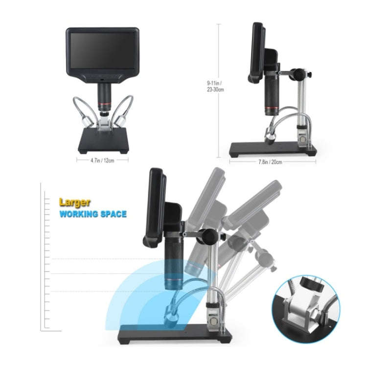 7 Inch 3D Digital Microscope Industrial Overhaul, Watch And Jewelry Appraiser(EU Plug)