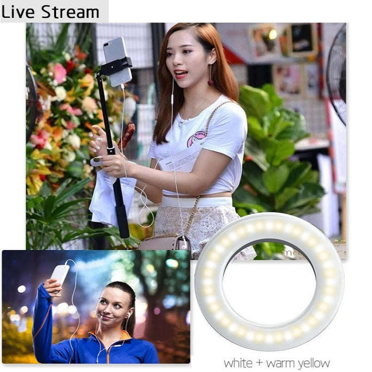 Mobile Phone Live Selfie Light LED Beauty Ring Fill Light(White)