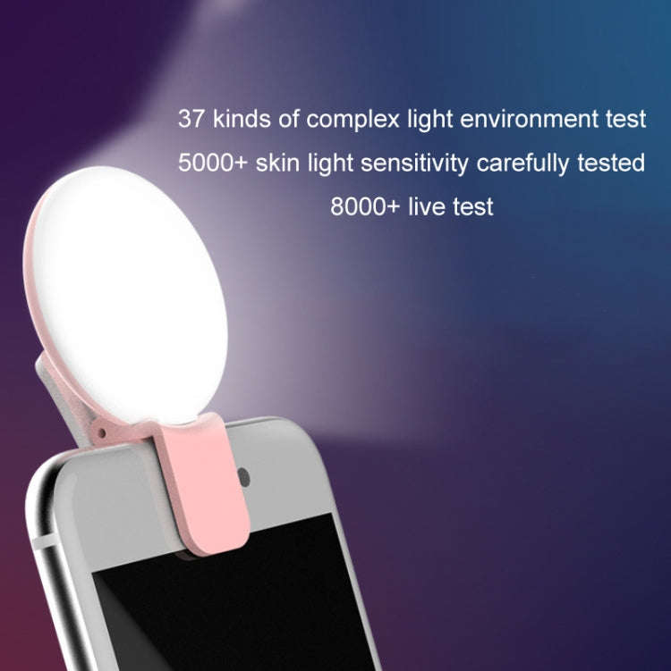 2 PCS  Mobile Phone Fill Light Camera Photo LED Selfie Light(Pink)