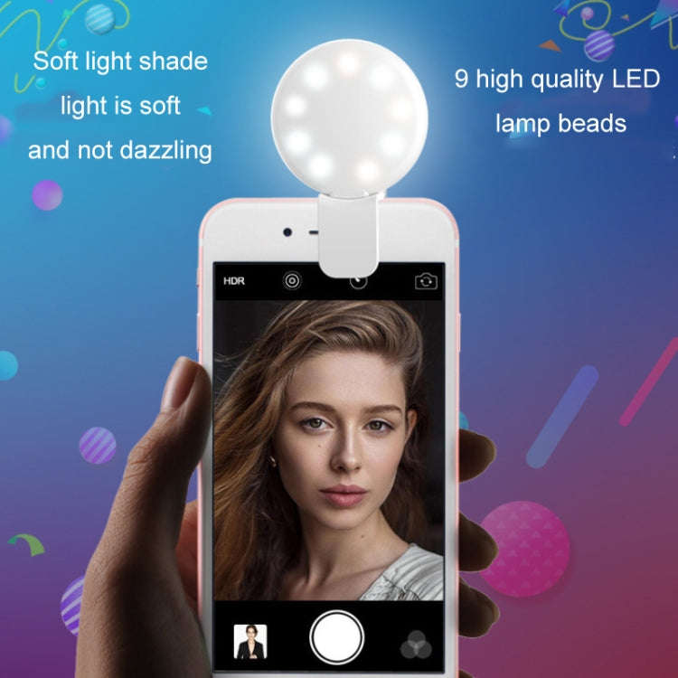 2 PCS  Mobile Phone Fill Light Camera Photo LED Selfie Light(Black)