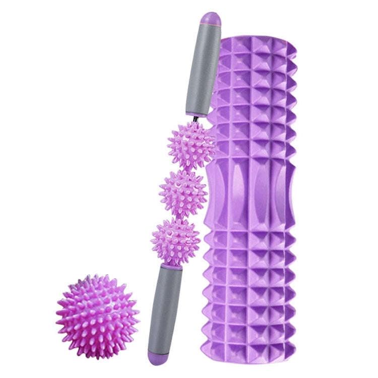 3 in 1 Eva Foam Roller Hollow Muscle Relaxation Roller Yoga Column Set, Length: 33cm  (Purple Cre...