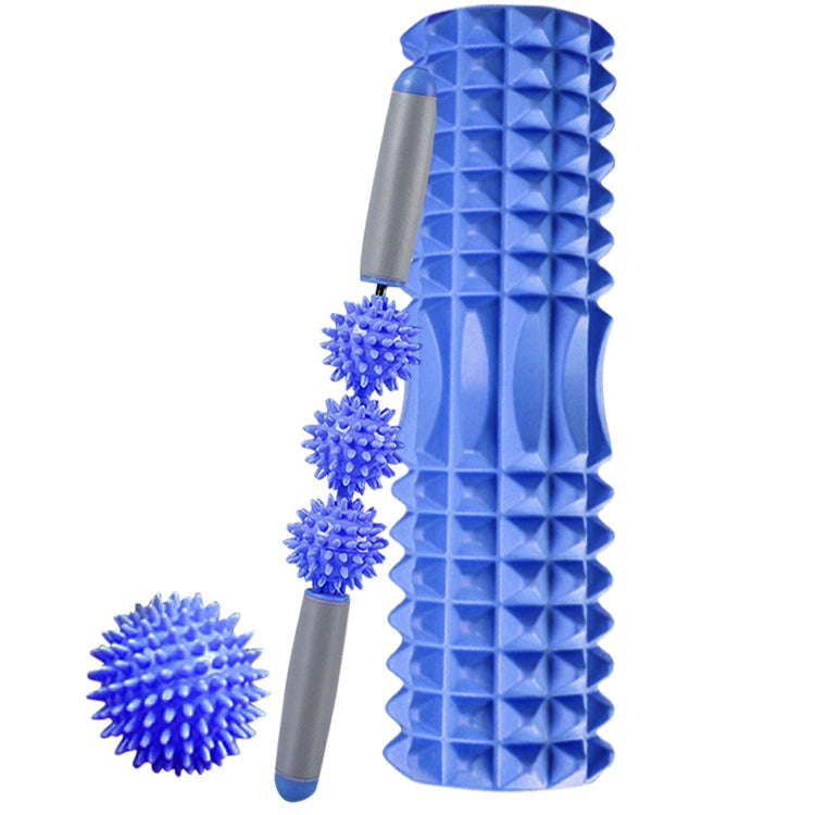 3 in 1 Eva Foam Roller Hollow Muscle Relaxation Roller Yoga Column Set, Length:  45cm (Blue Cresc...