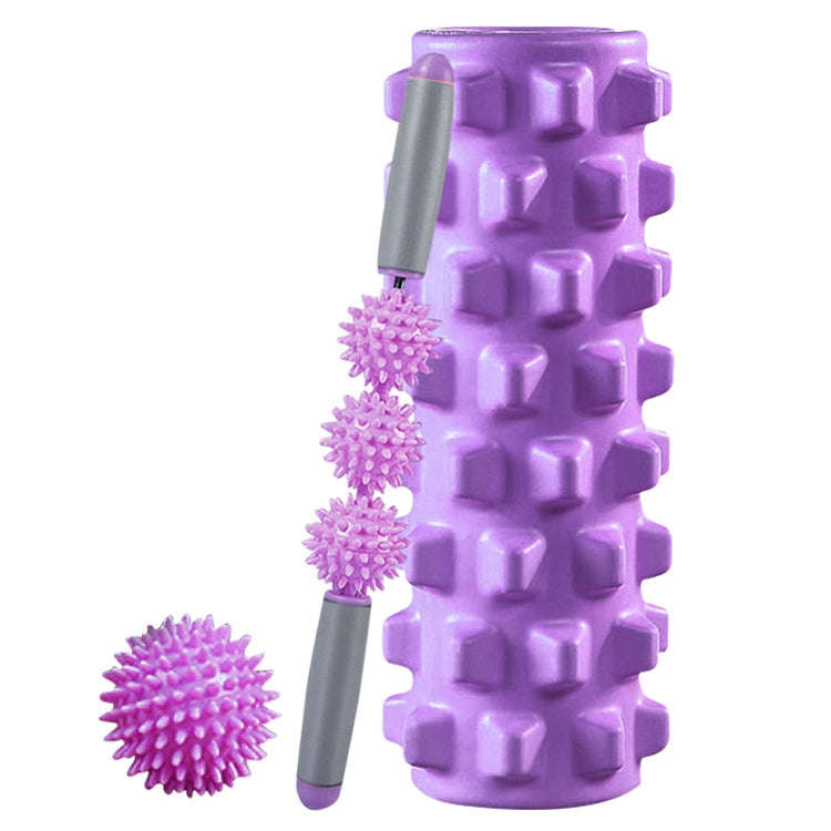 3 in 1 Eva Foam Roller Hollow Muscle Relaxation Roller Yoga Column Set, Length:  45cm (Purple Wol...