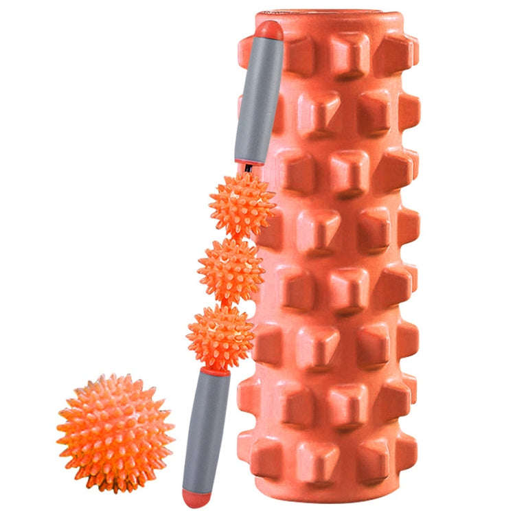 3 in 1 Eva Foam Roller Hollow Muscle Relaxation Roller Yoga Column Set, Length:  45cm (Orange Wol...