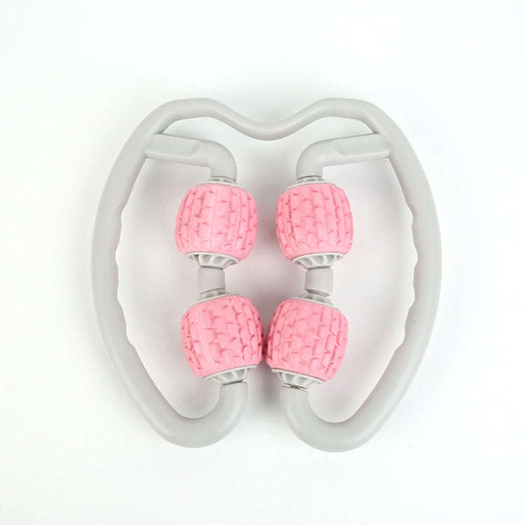 2nd Generation Soft Ring Clamp Leg Muscle Massage Relaxer Massage Roller Fitness Foam Roller( Pink)