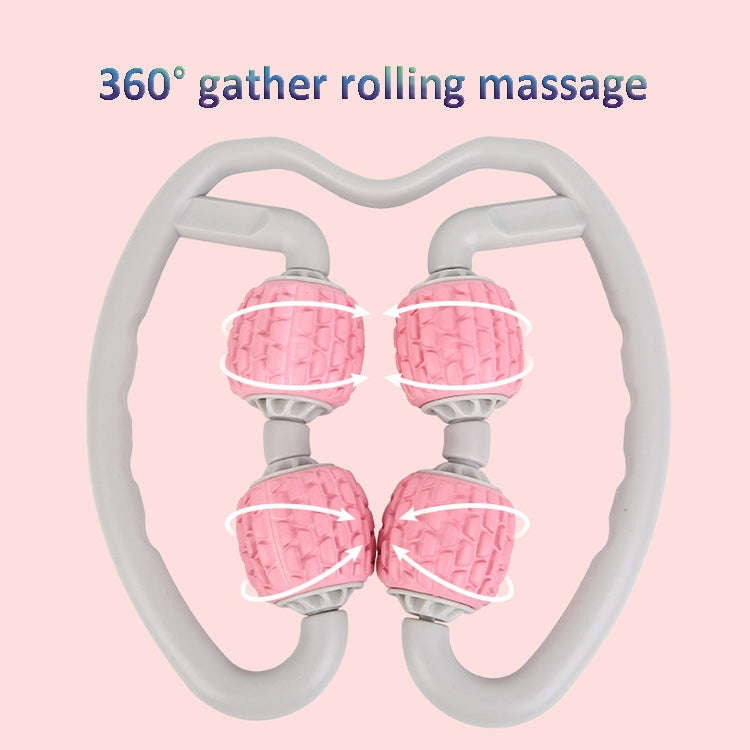 2nd Generation Soft Ring Clamp Leg Muscle Massage Relaxer Massage Roller Fitness Foam Roller( Pink)