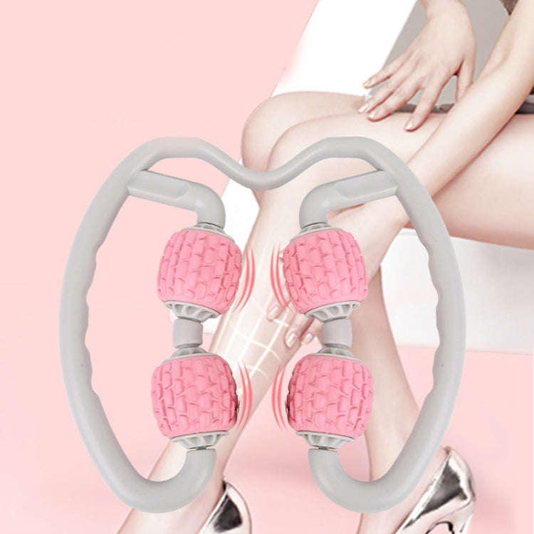 2nd Generation Soft Ring Clamp Leg Muscle Massage Relaxer Massage Roller Fitness Foam Roller( Pink)
