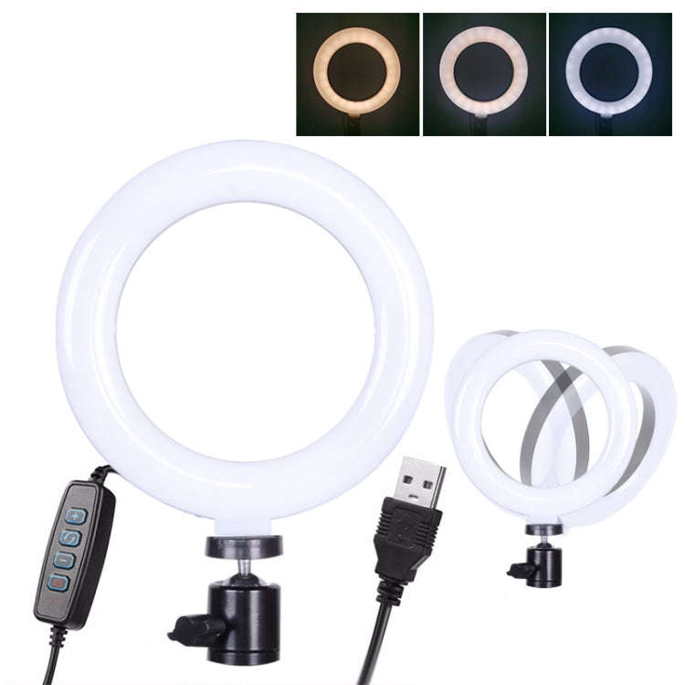 6 inch Strong Clip Fill Light With Adjustable Temperature LED Ring Light Desktop Computer Clip Li...