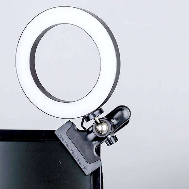 6 inch Strong Clip Fill Light With Adjustable Temperature LED Ring Light Desktop Computer Clip Li...