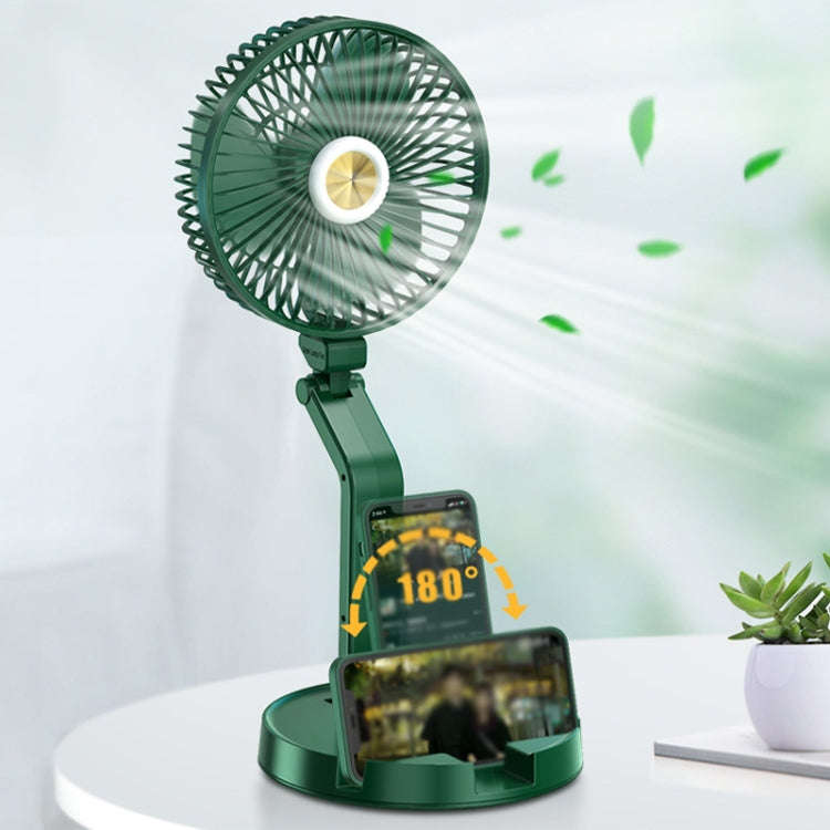 FF-996 Desktop Folding Table Lamp Fan Student Dormitory Desktop USB Mute Fan(Upgraded Version-Green)