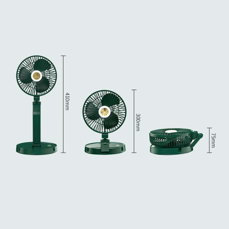 FF-996 Desktop Folding Table Lamp Fan Student Dormitory Desktop USB Mute Fan(Upgraded Version-Green)
