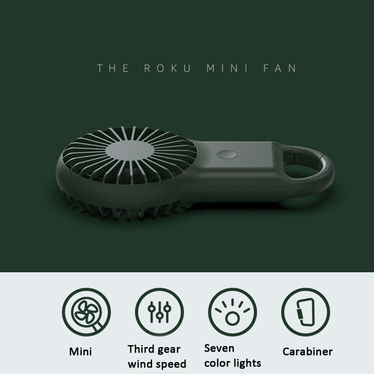 Handheld Pocket Mini Small Fan Portable Charging Outdoor USB Fan With 7 Color Light(Pink)