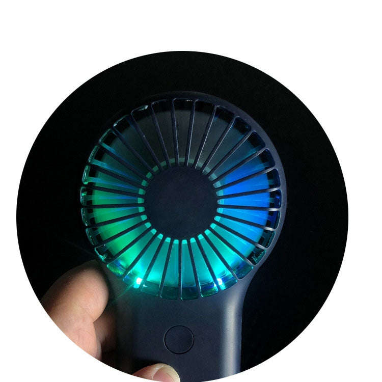 Handheld Pocket Mini Small Fan Portable Charging Outdoor USB Fan With 7 Color Light(Pink)