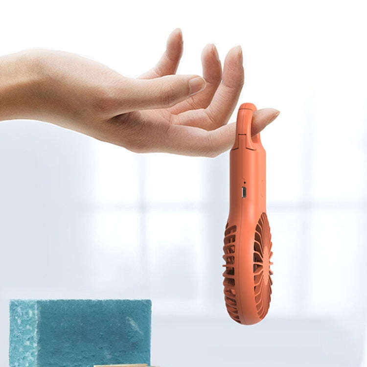 Handheld Pocket Mini Small Fan Portable Charging Outdoor USB Fan With 7 Color Light(Orange)