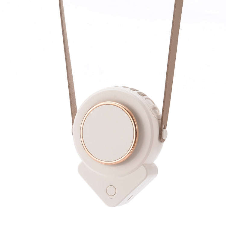 H3 Mini Lazy USB Hanging Neck Fan Student Outdoor Leafless Triangle Fan(White)