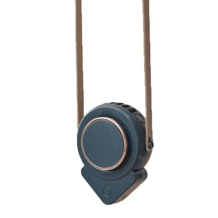 H3 Mini Lazy USB Hanging Neck Fan Student Outdoor Leafless Triangle Fan(Military Green)